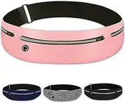Running Belt for Men/Women, Waist Pack/Phone Holder for Running with Headphone Port, Water Resistant Fanny Pack, Reflective Strips fits Large Phone for Running, Hiking, Cycling (Pink, Large)