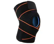 Professional Adjustable Knee Brace Support Patella Sport Guard Wrap Black+Orange