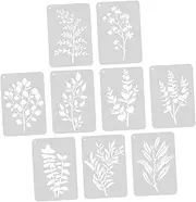 9Pcs Portable DIY Plant Stencils Reusable Decorative Templates for Home and Art Painting for Crafting and Personalizing Rooms with Various Plant Designs