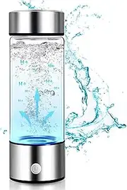 [Govel] Portable Hydrogen Water Generator Bottle SPE PEM Technology, Alkaline Ionizer Generator USB Rechargeable Portable Hydrogen Rich Water Glass Health Bottle for Health Life