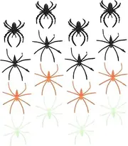 GARVALON Halloween Glow-in-the-dark Spider Rings Set 100pcs Spider Decor Unique Venue Layout Prop Halloween Scene Accessory