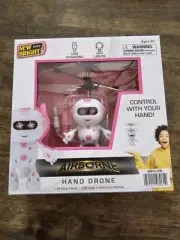Airborne Hand Drone LED Lights Control with Your Hand USB New Bright Toys - Pink