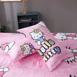 HelloKitty床包四件套 可愛卡通床包組 凱蒂Kitty床單床包床罩 單人雙人加大特大四件組 親膚兩用被套BYS