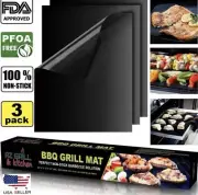 BBQ GRILL MAT set of 3 sheets Reusable Non-stick Barbecue Grill mat Baking oven