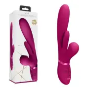 Shots Toys | VIVE Ena - Pink 25cm USB Rechargeable Thrusting Vibrator w Air Wave