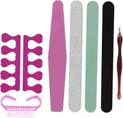SHERCHPRY 7Pcs Manicure Tool Set Portable Nail Polishing Kit with Nail Files Toe Separator Durable Nail Art Tools for Home Use Design for Nail Care