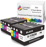 Cartridge Planet 8 Pack (2BK,2C,2M,2Y) Compatible Ink for HP 711 for HP Designjet T100 T120 T125 T130 T520 T525 T530