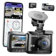 4K Dash Cam Front and Rear, STARVIS Night Vision, UHD 2160P WiFi Dash Camera