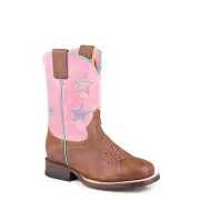 Roper Childs Star Square Toe Boots 10 Pink