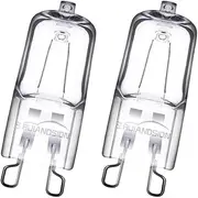 [Ruiandsion] 2pcs G9 Halogen Light Bulbs 25 Watt 110-230V 110V 120V Warm White T4 JD Type G9 Base Bi-Pin for Chandeliers Pendants Cabinet Lights Desk and Floor Lamps