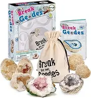 Kurious Kidz by Kaper Kidz - DG7314 Break Your Own Geodes Kit with Safety Gear | Discover Hidden Crystals | Ages 8+