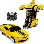 Kids RC Toy Car Transforming Robot One Button Transformation Engine Sound Dance Mode 360 Spinning Speed Drifting 2 Band 2.4 GHz Remote Control RC Vehicle Toys for Children