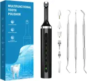 Pulidor dental eléctrico, removedor de placa, 5 modos de velocidad, 5 cabezales