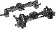 1/10 Front and Rear Axle Set For MN MN99S MN98 D90 D91 D99 D99S MN90 1/12 RC Car parts Upgrade Aluminum Alloy CNC Anodized Full Metal Fr&on&t Rear Portal Axle Upgrade Parts RC Car Accessories(Tianium)