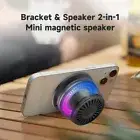 Magnetic Bluetooth Speaker Mini Wireless RGB Lights Portable Phone Stand/Black