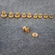 10PCS Solid Brass Screw In Button Studs Chicago Screws Nail Rivets