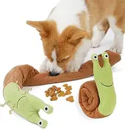 TOTARK Treat Dispensing Snail Snuffle Dog Puzzle Interactive Plush Chew Teething Puppy Toy Brain Games for Boredom, Small Breeds