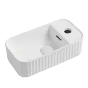 360*195*120mm Infinity Rectangle Gloss White Ceramic Above Counter Basin