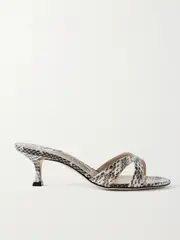 [Manolo Blahnik] Manolo Blahnik - Callamu 50 Elaphe Mules - Snake print - IT40.5 IT 40.5 Animal print