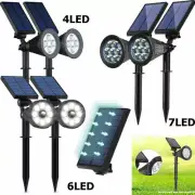 2/4 Pack Solar LED Spot Lights Outdoor Garden Security Pathway Landscape Lamp