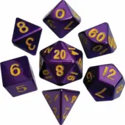 MET013 - Metal Dice Company: 16mm Painted Purple Metal Dice Set