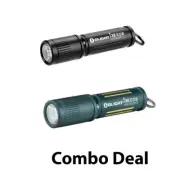 2 NEW Olight I3e Keychain Flashlights Dream Blue + Black 90 Lumens Lot
