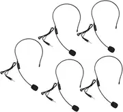 BAZEITFLOW 5pcs Threaded Wire-Mouth Microphone Head Blue Mounted Voice Gaming Mic Mics Recording Microphone Hanging Microphone Ear Microphone Black Plastic