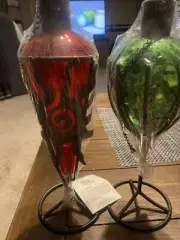 Set of 2 Tabletop Torches Outdoor Table Lighting Green/Red New Latern