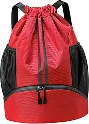 Perfeclan Gym Drawstring Backpack Gym Daypack with Shoe Compartment Waterproof Lightweight Sports Backpack Swimming Bag for Hiking Pool
