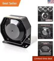 Compact Siren Speaker 130DB 200 Watt, Heavy Duty Metal Housing Weatherproof, ...