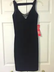 Aidan Mattox black backless pencil dress, size 0, MSRP $285