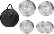 Frediuo 5 Pieces Low Volume Cymbals Pack 14/16/18/20 inch Sound Absorbing Weak for Drums Alloy Silent Drummer Practice Quiet Cymbals