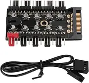 PC Chassis Fan Hub CPU Cooling Hub 10 Port 12V 4 Pin Fan PWM Hub, CPU Cooling Fan Hub for Computer Motherboard (Serial ATA Power)