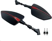 Adjustabale Rear View Mirror Left Right Side Rearview Mirrors For CFMOTO 150NK 250NK 400NK 650NK 650MT Ball-Type Adjustment Triangle Rear View Mirrors(Red)