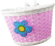 UGPLM Kid's Bike Basket Handlebar Basket (Pink) Bike Frame Basket Accessories Decoration for Boys Girls Scooter Tricycle Most Bikes