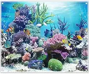 ZTHMOE 10x8ft Fabric Under The Sea Photography Backdrop Aquarium Underwater World Tropical Fish Coral Reef Background Mermaid Birthday Baby Shower Party Decorations Photo Banner Props