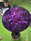 Amethyst Round Coffee & Center Table Top, Agate Console Table Top Decor Home Art