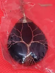 NEW Natural Crystal Copper Wire Twine Life Tree Pendant Yoga Meditation Necklace