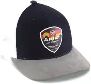 ARIAT Mens Snapback Rubber Patch Sunset Denim
