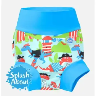 【Splash About 潑寶】Brand New Happy Nappy 3D加強版-游泳尿布褲 - 恐龍航海記M號-XXL 號