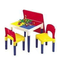 在飛比找蝦皮商城優惠-【Hi-toys】現貨 方形積木桌椅組~送網袋及100顆小積