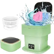 Camping Washing Machine, 13 L, 2 kg, 2 in 1 Small Portable Washing Machine, Deep Cleaning of Underwear, Baby Clothes, Socks, Portable Camping Washing Machine, Foldable for Homes, Dormitories, Travel