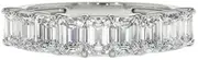 [HEARTS AND YOU] 5ct Wedding Band Emerald Cut Moissanite Iced Half Eternity White Gold Plated