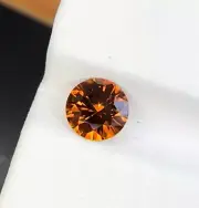 1.40ct Perfect Copper Orange Round Cut Zircon | 6.5MM SIZE | Natural Cambodia