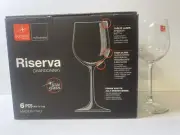 6 NIB Bormioli Rocco Star Glass Riserva Chardonnay Stemware Wine Goblet 11.5 oz