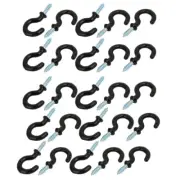 3/4 Inch Plastic Coated Screw-in Open Cup Ceiling Hooks Hangers Black 25pcs