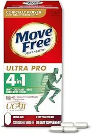 Move Free Type II Collagen, Uniflex, MSM, Manganese - Ultra Pro 4 in1 Joint Support Tablets (120 Count in a Box), Clinically Proven Joint Comfort, Helps Support Health Bones*