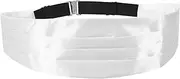 [TENDYCOCO] Mens Adjustable Satin Cummerbund, White Silk Suit Cummerbund with Adjustable Band for Men Tuxedo Wedding, Prom, Formal Event