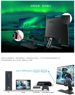 明碁 BenQ 22型IPS光智慧螢幕 GW2283 內建喇叭 支援壁掛 支援D-Sub HDMI 螢幕顯示器