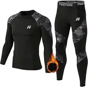 [MEETWEE] Men's Thermal Underwear Set, Winter Base Layer Long Johns Quick Dry Compression Suit Long sleeve Tops and Botttom for Sport Skiing Running Hiking